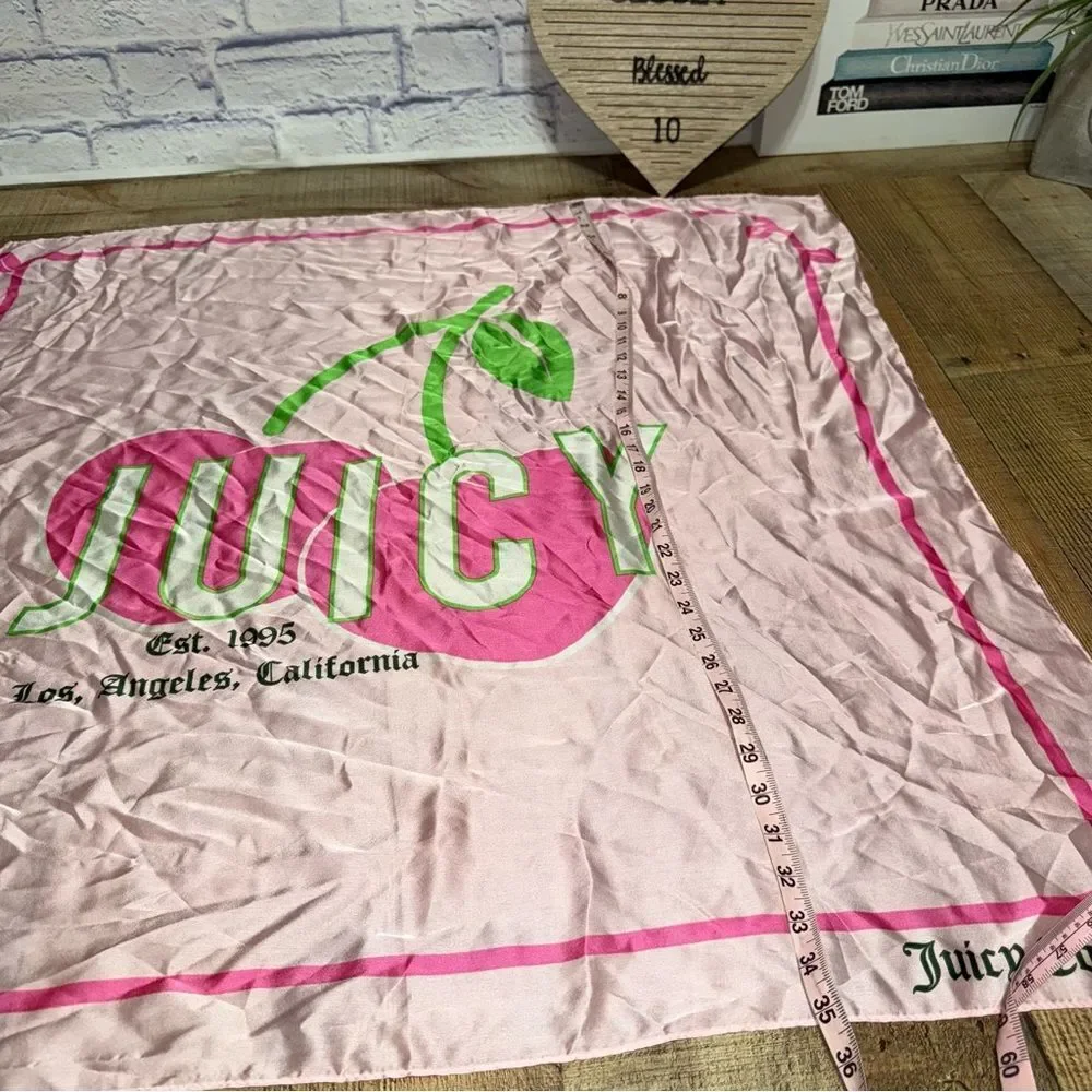 Juicy Couture Square Scarf Cherry Juicy Logo